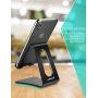 LORERAN Cell Phone Stand, Phone Dock, Phone Holder, Cradle for Smartphone and Tablet, Aluminum Stand Compatible with Samsung iPhone 11 Pro Xs Xs Max Xr X 8 7 6 6s Plus 5 5s 5c - (Black)