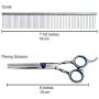 Bcheery Professional 5-Piece Pet Scissor Set w/Storage Case | Pet Grooming Scissors Kit For Dog & Cat Hair Trimming & Thinning | Straight-Edge Shears & Pet Grooming Comb Included