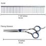 Bcheery Professional 5-Piece Pet Scissor Set w/Storage Case | Pet Grooming Scissors Kit For Dog & Cat Hair Trimming & Thinning | Straight-Edge Shears & Pet Grooming Comb Included