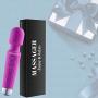 Personal Wand Massager with 8 Speeds 20 Vibration Modes USB Cordless Rechargeable Handheld Waterproof Powerful Massager Portable for Neck Back Shoulder Foot with Travel Bag - Purple
