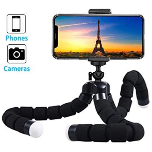 Premium Phone Tripod, Flexible Tripod Compatible with Phone/Android Samsung Mini Tripod Stand Holder for Camera Mobile Cell Phone