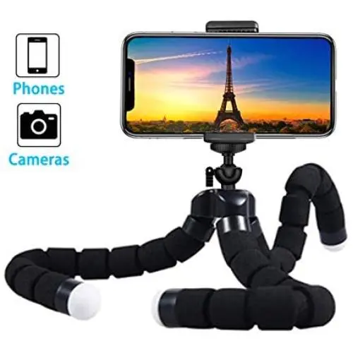 Premium Phone Tripod, Flexible Tripod Compatible with Phone/Android Samsung Mini Tripod Stand Holder for Camera Mobile Cell Phone Premium Phone Tripod, Flexible Tripod Compatible with Phone/Android Samsung Mini Tripod Stand Holder for Camera Mobile Cell Phone