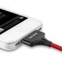AGVEE Unbreakable Nylon Braided [3 Pack 6ft] 30 Pin Heavy Duty Fast Charger Cable, Slim Metal Shell End Case Friendly Charging Data Cord for iPhone 4/4S, iPad 1/2/3, iPod, Red