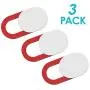 Webcam Camera Cover Slide 0.02-Inch Ultra-Thin Webcam Cover Blocker for MacBook, iMac, Laptop, Desktop, Pc, iPad, iPhone, Smartphone Protect Your Visual Privacy and Security (White/Red-3 Pack)