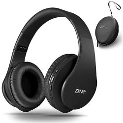 Wireless Bluetooth Headphones Over-Ear with Deep Bass, Foldable Wireless and Wired Stereo Headset Buit in Mic for Cell Phone, PC,TV, PC,Light Weight for Prolonged Wearing (Black)