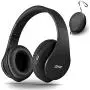Wireless Bluetooth Headphones Over-Ear with Deep Bass, Foldable Wireless and Wired Stereo Headset Buit in Mic for Cell Phone, PC,TV, PC,Light Weight for Prolonged Wearing (Black) Wireless Bluetooth Headphones Over-Ear with Deep Bass, Foldable Wireless and Wired Stereo Headset Buit in Mic for Cell Phone, PC,TV, PC,Light Weight for Prolonged Wearing (Black)