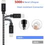 iPhone Cable 5 Pack 3FT/6FT/10FT SHARLLEN Nylon Braided Fast USB Charging&Syncing Cord Wire Lightning Charging Cable Compatible iPhone Charger 11/XS/Max/XR/X/8 Plus/8/7/7Plus/6s P/6/6P/iPad/iPod Black