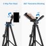 Cell Phone Tripod Nagnahz 55inch Selfie Stick Tripod with Bluetooth Remote 360 Panorama Pan Head Travel Portable Tripod Stand for Mobile Phones iPhone Xs/Xr/Xs Max/X/8/Galaxy Note 9 Aluminum Black