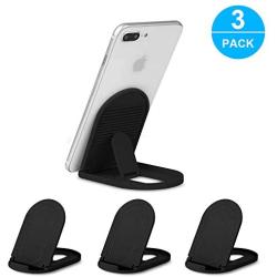 Cell Phone Stand for Desk, 3Pack Black Mobile Stand Portable Foldable Desktop Cell Phone Holder Adjustable Universal Multi-Angle Cradle Kickstand for Tablet iPad Mini iPhone X/xr/xs max