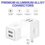 iPhone Charger, Atizzy Fast Charging Data Sync Transfer 2 Pack 6 Feet Lightning Cable with Dual Port Wall Charger Adapter Plug Compatible with iPhone Xs Max/XS/XR/X/8/7/6S/6/Plus/SE/iPad (White)