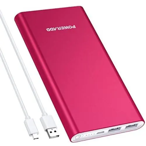 POWERADD Pilot 2GS 10000mAh Power Bank Portable Charger Dual USB Ports + Micro Input High-Speed Charging External Battery Compatible for iPhone Xs, XR,X, 8, 7 Plus, iPad, Samsung Galaxy - Red POWERADD Pilot 2GS 10000mAh Power Bank Portable Charger Dual USB Ports + Micro Input High-Speed Charging External Battery Compatible for iPhone Xs, XR,X, 8, 7 Plus, iPad, Samsung Galaxy - Red