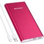 POWERADD Pilot 2GS 10000mAh Power Bank Portable Charger Dual USB Ports + Micro Input High-Speed Charging External Battery Compatible for iPhone Xs, XR,X, 8, 7 Plus, iPad, Samsung Galaxy - Red