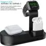 Deszon Wireless Charger Designed for Apple Watch Stand Compatible with Apple Watch Series 5 4 3 2 1, AirPods Pro Airpods and iPhone SE 11 11 pro 11 Pro Max Xs X Max XR X 8 8Plus (No Adapter) Black