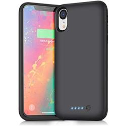 Kil Battery Case for iPhone XR,6800mAh Portable Protective Charging Case for iPhone XR Extended Backup Rechargeable Battery Pack External Charger Case(6.1inch)-Black