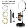 Selfie Ring Light with Stand Lighting for YouTube Video Tiktok Lights for Phone Vlog Ring Light Makeup Lights 6.3" LED Foldable Ring Light Dimmable for Photography Camera Live Streaming Lights