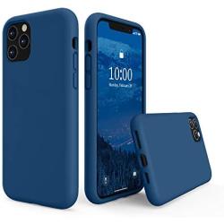 SURPHY Silicone Case Compatible with iPhone 11 Pro Max Case 6.5 inch, Liquid Silicone Full Body Thickening Design Phone Case (with Microfiber Lining) for iPhone 11 Pro Max 6.5 2019, Blue Horizon