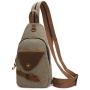 Canvas Sling Bag Small Crossbody Backpack Shoulder Casual Daypack Rucksack for Men Women Outdoor Cycling Hiking Travel