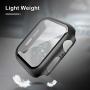 Tauri 2 Pack Case Built-in Tempered Glass Screen Protector for Apple Watch 40mm Series 5/Series 4, iWatch 40mm Glass Screen Protector Cover, Matte Hard Bumper, Full Protection - Black