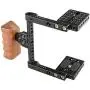 CAMVATE DSLR Video Camera Cage Stabilizer Rig with Wooden Handle for Canon Nikon Sony (Right Hand)