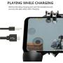 Pubg Mobile Controller with 4 Triggers, Wireless 6 Finger Operation Mobile Gaming Joystick, L1R1 L2 R2 Grip Gamepad Joystick Remote Shoot Aim Key for 4-6.5" Android & iOS Phone