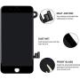 for iPhone 8 Screen Replacement, LCD Display 3D Touch Screen Digitizer Full Assembly with Proximity Sensor, Ear Speaker and Front Camera (Screen Replacement for iPhone 8 Black)