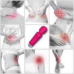 LOVEFUN Mini Wand Massager for Women/Men, Wireless Personal Massager Handheld with 8 Powerful Speeds & 20 Modes, Waterproof, USB Rechargeable Wand Massage for Back Neck Shoulder Legs, Quiet -Rose