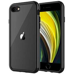JETech Case for Apple iPhone SE 2nd Generation, iPhone 8 and iPhone 7, 4.7-Inch, Shockproof Bumper Cover, Anti-Scratch Clear Back, Black