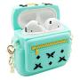 MOLOVA Case for Airpods 1&2 Case,Silicone 3D Cute Funny Cartoon Character Kawaii Bag Airpods Cover Shock Proof Compatiable with Wireless Charging Case for Kids Girls Teens Women Boys (Mint Green)