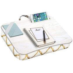 LapGear Designer Lap Desk with Phone Holder and Device Ledge - Gold Quatrefoil - Fits up to 15.6 Inch Laptops - Style No. 45416