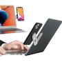 Side Mount Clip on Monitor Magnetic Laptop Stand with Phone Holder Computer Expansion Bracket for iPhone Smartphone Cellphone Fixed Flat and Slim Safty