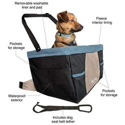 Kurgo Rover Booster Dog Car Seat with Seat Belt Tether