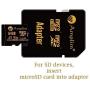 Amplim 2-Pack 64GB Micro SD Card Plus Adapter Pack 2X MicroSD SDXC Card 100MB/s V30 A1 U3 C10 UHS-I 4K Video MicroSDXC Memory Card Nintendo GoPro Camera Galaxy LG Moto Canon Nikon DJI Fire Dashcam