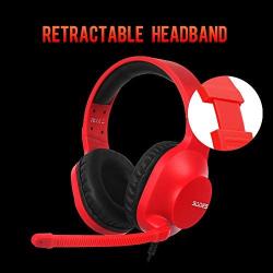 SADES Stereo Gaming Headset -Spirits- Headphones with Noise-Reduction Microphone & Control-Remote for PC Computers Laptop PS4 New Xbox One Cellphones Tablets (Red)