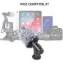 Smartphone Microphone, Camera Microphone with Aluminum Body, Video Microphone with Real-time Monitoring, Furry Windscreen, for Canon, Sony, Nikon, DSLR Camera/DV (Not for Canon T5i,T6)