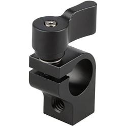 CAMVATE 15mm Single Rod Clamp with Two 1/4"-20 Screw Hole for Camera DSLR Rail System(Black)