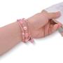 Wolait for Fitbit Charge 2 Bands, Handmade Fashion Pearl Bracelet with Elastic Strech for Women Girls (Pink)
