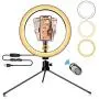 Ring Light with Tripod Stand and Phone Holder 10" Selfie Desk Makeup Light with Wireless Remote Controller for YouTube, Makeup, Live Streaming, Video Shooting(3 Modes & 10 Brightness Level) Ring Light with Tripod Stand and Phone Holder 10" Selfie Desk Makeup Light with Wireless Remote Controller for YouTube, Makeup, Live Streaming, Video Shooting(3 Modes & 10 Brightness Level)