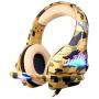 Gaming Headset for PS4, Xbox One, PC, Laptop Cellphone -Stereo Surround Gaming Headphones with Microphone, Noise Cancelling, LED Lights, Volume Control 3.5 mm Jack - Camo