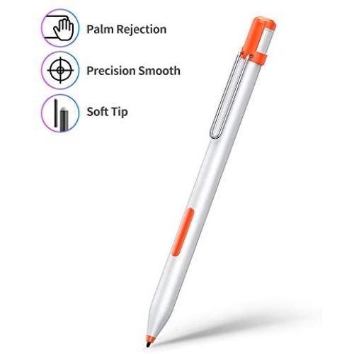 Stylus Pen for Surface,Microsoft Certified 2020 USB Chargeable Surface Pen with 4096 Levels of Pressure Sensitivity for Surface Pro 7/6/5/4/3,Surface Go, Surface Book, Surface Laptop（Silver）