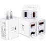 QC 3.0 Fast Wall Charger, Pofesun 4Pack 30W Rapid Charge 3.0 Adaptive Fast Charging USB Wall Charger Adapter Compatible for Samsung Galaxy S10 S9 S8 Plus S7 S6 Edge Note 8 9 10,iPhone,LG,Tablet-White