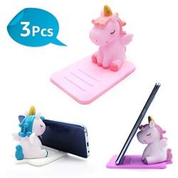 Unicorn Phone Holder - 3 Pack Adjustable Stand - Lovely Animal Desktop Cell Phone Stand, Creative Cartoon Multi-Function Desk Phone Stand, Smartphone Dock, Accessories Desk, Unicorn Gift for Girl