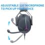 V11 Stereo Gaming Headset for PS4, PC, Xbox One Controller, Noise Cancelling Over Ear Headphones with Mic, LED Light, Bass Surround, Soft Memory Earmuffs for Laptop Mac Nintendo Switch Games