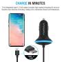 Maxboost USB Car Charger 33W with Quick Charge 2.0 Port + Build-in USB Type C Cable Compatible with iPhone XR XS Max X 8 7 6s 6, iPad, Galaxy S10 S10+ S10e 5G S9 / Plus, Note 9 and More (M-AL-TC-01)