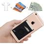 New 5-in-1 Cell Phone Wallet-Stick On Spandex Ring Card Holder Sleeve Back-Double-Pocket+Magnetic+Finger Grip Strap Loop+Kickstand+RFID Block ,Most of Smartphones (iPhone/Android/Samsung Galaxy)