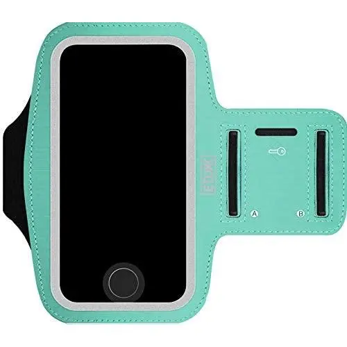 EDX Running Armband Phone Holder for Men & Women, with and Without LED, Compatible with iPhone and Galaxy Smartphones, Seafoam EDX Running Armband Phone Holder for Men & Women, with and Without LED, Compatible with iPhone and Galaxy Smartphones, Seafoam