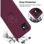 KUMEEK for iPhone 11 Case Fingerprint | Kickstand | Anti-Scratch | Microfiber Liner Shock Absorption Gel Rubber Full Body Protection Liquid Silicone Case for iPhone 11-WineRed