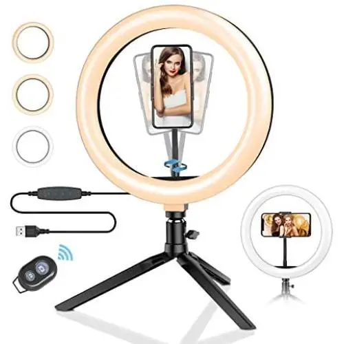 10.2" Ring Light with Stand, BlitzWolf LED Ring Light with Stand and Phone Holder for YouTube Video Live Stream Makeup Photography, Dimmable Selfie Ring Light with 3 Light Modes & 11 Brightness Level 10.2" Ring Light with Stand, BlitzWolf LED Ring Light with Stand and Phone Holder for YouTube Video Live Stream Makeup Photography, Dimmable Selfie Ring Light with 3 Light Modes & 11 Brightness Level