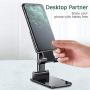 Esonstyle Cell Phone Stand Tablet Stand Foldable Portable Desktop Stand Adjustable Height and Angle Phone Holder for Desk Sturdy Aluminum Metal Stand Compatible with iPhone 11 Pro XS Max XR X Samsung