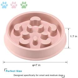 UPSKY Slow Feeder Dog Bowl Fun Feeder No Chocking Slow Feeder Bloat Stop Dog Food Water Bowl with Funny Pattern