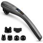 MOICO Handheld Back Massager, 6 Interchangeable Nodes, 10 Speeds & 12 Modes, Cordless Massagers Handheld Deep Tissue Massager for Muscles, Neck, Shoulder, Arms, Leg, Calf, Foot, Full Body Pain Relief